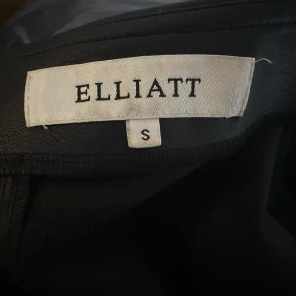 Elliatt One-Shoulder Faux Leather Mini Dress | Puff Sleeve Black Cocktail S - Picture 5 of 10